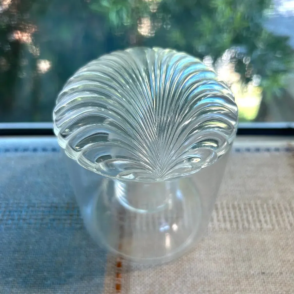 Vintage Lucite Vanity Jar with Seashell Lid – Acrylic Powder Jar Storage